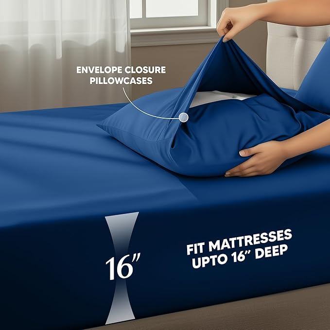 Utopia Bedding Twin Sheet Set – 3 Piece Bed Sheets for Twin Size Bed, Soft and Breathable Microfiber, Includes 1 Fitted Sheet, 1 Flat Sheet and 1 Pillowcase – Oeko Tex (Dusk Blue)