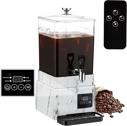 Commercial Coffee Urn Hot Beverage Dispenser Coffee Maker, Food-grade Plastic 10 L 65 Cups, Hot Chocolate Machine, Electric Percolator for Catering Hot Water for Hot Cocoa, Drink, Tea, Juice