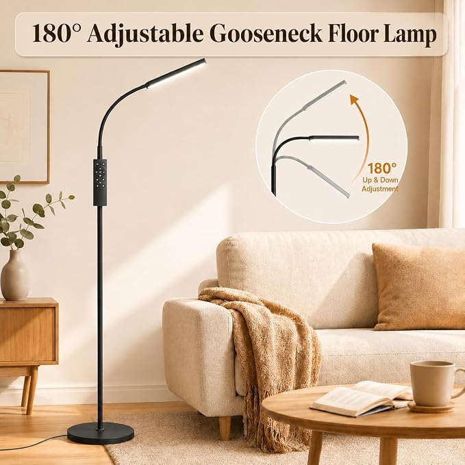 Wio-Mio Floor Lamps, RGB Color Changing Dimmer Bright LED Floor Lamp with Stepless Adjustable 3000K-6000K, Smart Remote Control Modern Standing Floor Lamp for Bedroom, Reading, Gaming Room
