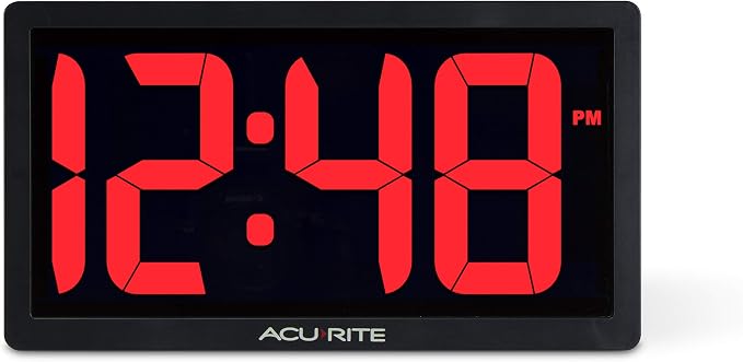 AcuRite Digital Clock, 10-Inch / Red