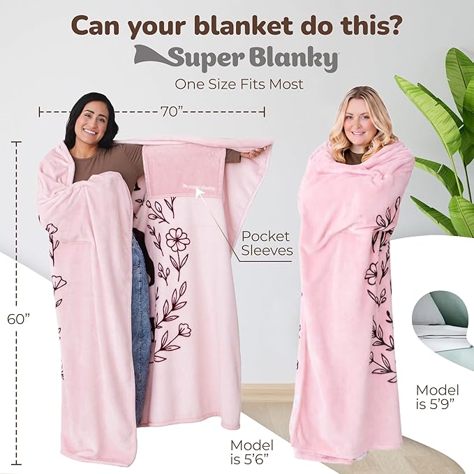 Super Blanky Wearable Blankets for Women, Adult Wearable Blanket Men, Mother's Day Gifts for Her, Wife Birthday Gift Ideas