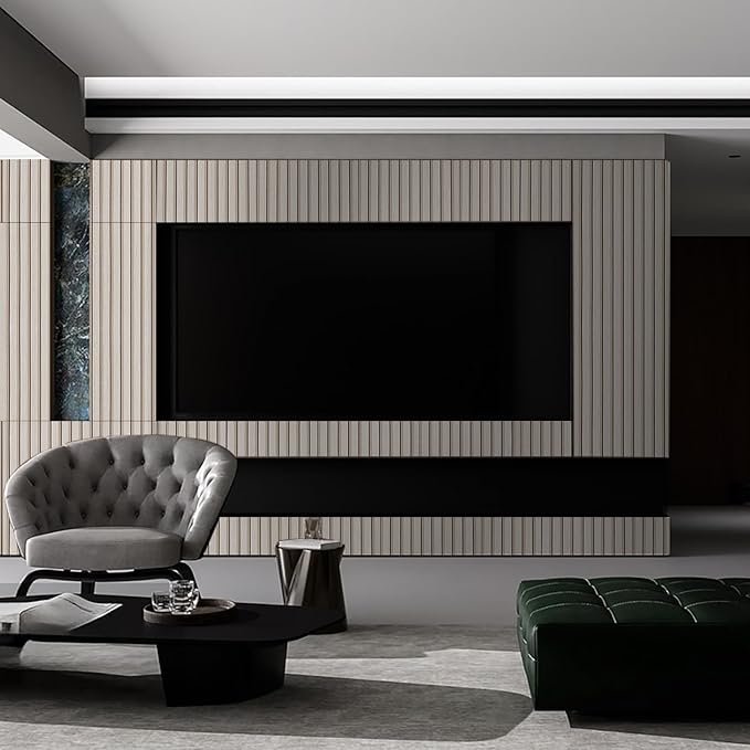 Wood Slat Wallpaper Peel and Stick Dead Wood Color 17.5x100 Inch Flat Finish Self Adhesive Wall Covering Wabi Sabi Japanese Inspired Minimalist Bedroom Decor