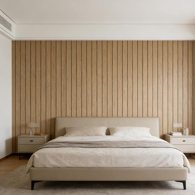 Abyssaly 3D Peel and Stick Wood Wall Panels, 15.7" x 118" Thickened PVC Self-Adhesive Wall Paneling, Soundproof Waterproof Brown Wood Slat Wallpaper for Living Room Bedroom Kitchen Accent Walls