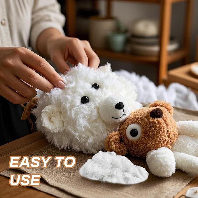RAINFLOW Polyester Fiberfill Stuffing - 7.05oz Polyfill for Pillow Stuffing, Stuffed Animals and DIY Crafts, Firm Support Filling for Small Dolls, Cushions and Sewing Projects