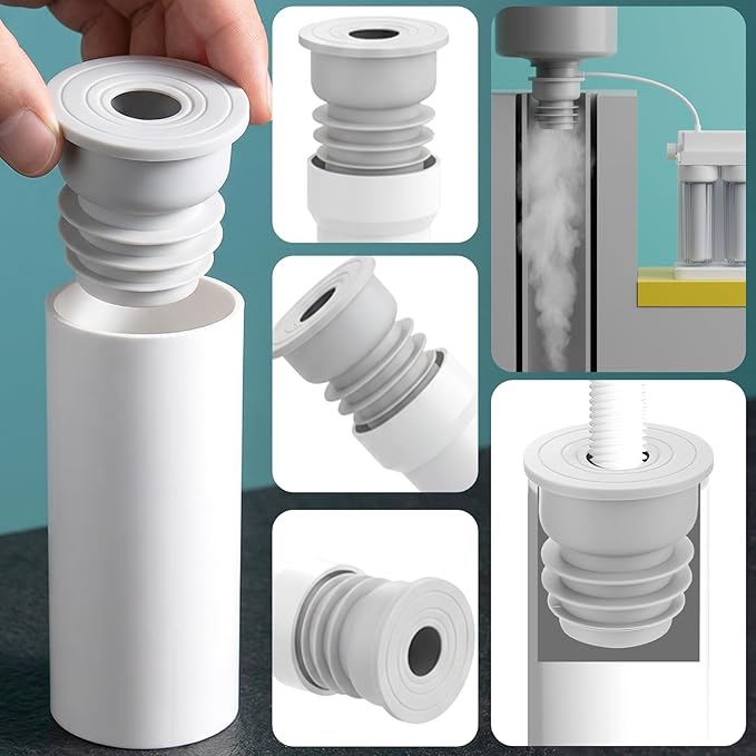 Gjinxi 2 Pcs Washing Machine Drain Hose Seal, Pipe Cover Plug Hose Adapter Drain Pipe Seal Plug Drain Sewer Silicone Sealing Stopper Cover Cap for Laundry Room Bathroom Kitchen