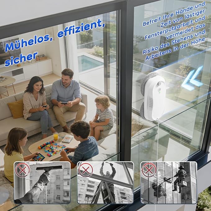 2026 Updated X2 Window Cleaning Robot - Enhanced Battery, Max 3200Pa, Path Planning, Anti-Slipping, Edge Detection, Window Cleaner Robot for High-Rise Windows, White (2 pairs of nozzles, 10 cloths)