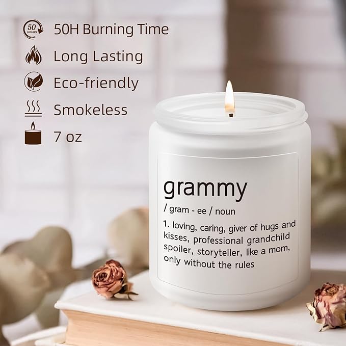 Grammy Gifts Birthday Gift for Grammy, Gifts for Grandma from Grandids, First Time Grandma, Funny Gramma Birthday Christmas Mother's Day Gift - Lavender Scented Candle