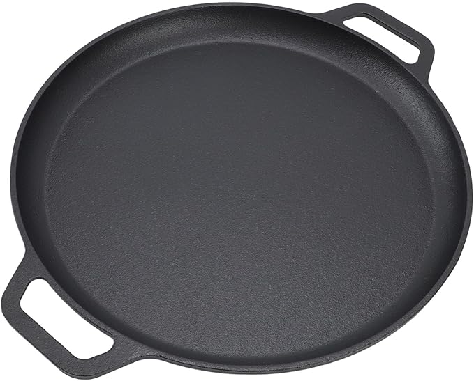 Cast Iron Pan Cast Iron Pancake Flat Skillet 35cm Thickened Stick Frying Pan for Uniform Heating Uncoated Design Ideal for Pancakes Crepes Tortillas Easy to Store (30cm)