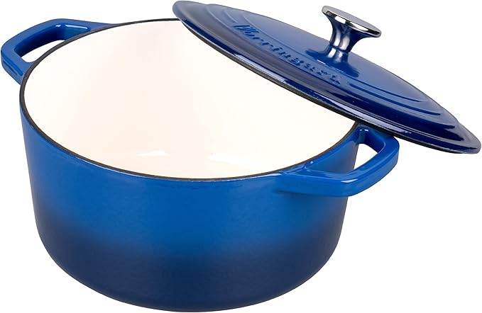 VORRINGARD Enameled Cast Iron Dutch Oven Pot with Lid, for Bread Baking, Round Bread Oven- include Sourdough Bread Baking Supplies Set, 4.5QT, Blue