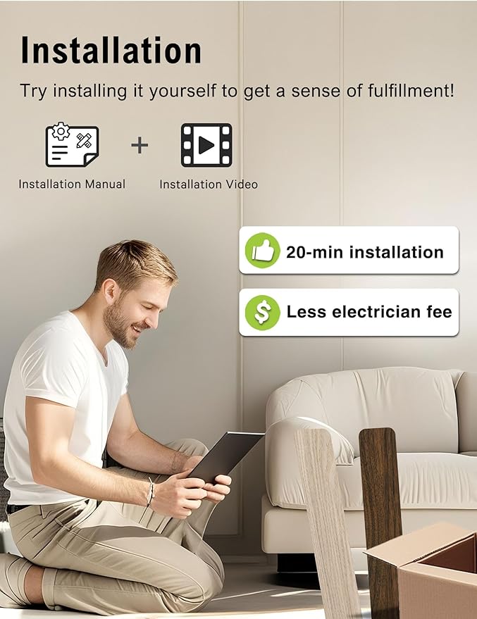 DAMINY 52 inch Brown Ceiling Fans with Lights,5 Blades,6CCT, Low Profile,Remote Control,for Bedroom, Kitchen,Living Room,Indoor/Outdoor Use,Flush Mount