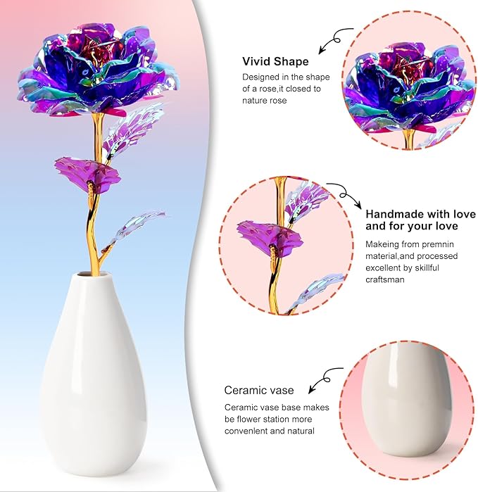 Tmacker Gifts for Mom from Daughter Son Husband, Mothers Day Mom Gifts for Daughter Wife Grandma Her Sister, Artificial Rose Flowers on Mothers Day Christmas Valentine Birthday Anniversary