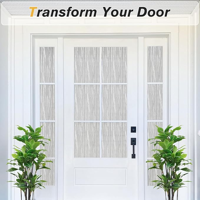 Haton Window Privacy Film, Frosted Glass Privacy Window Clings, Sun Blocking Frosting Opaque Coverings, Static Cling Removable Decorative Stickers for Home Door, Non-Adhesive 29.5" x 157.4"