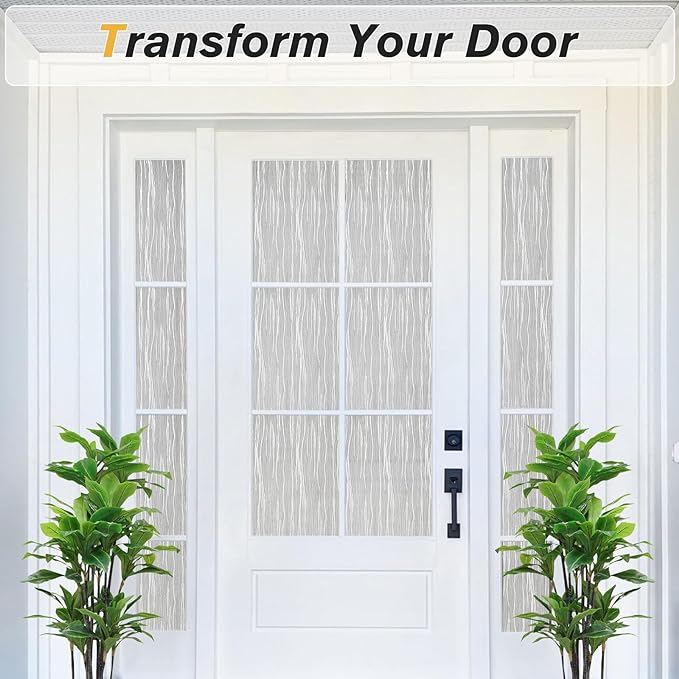 Haton Window Privacy Film, Frosted Glass Privacy Window Clings, Sun Blocking Frosting Opaque Coverings, Static Cling Removable Decorative Stickers for Home Door, Non-Adhesive 29.5" x 118.1"