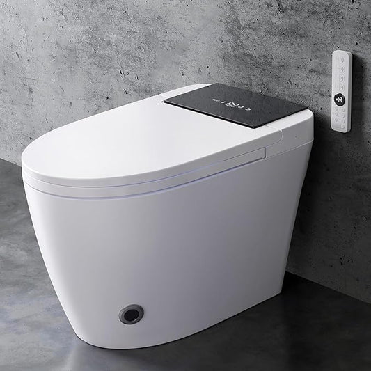 Smart Toilet with Bidet Built In, Heated Seat & Dual Auto Flush, Foot Sensor, Tankless Modern Elongated Electric Toilet with Warm Water Wash, Air Dryer, LED Display & 1000g MaP Flush, 1.28 GPF