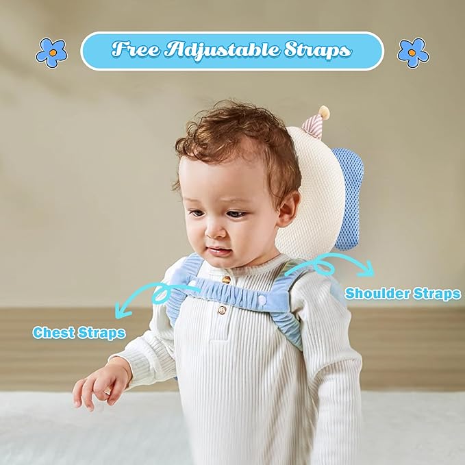 Baby Head Protector Cushion Backpack with 3 Baby Knee Pads for Walking & Crawling. (Astronaut)