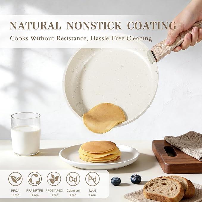 Pots and Pans Set Non Stick - Kitchen Cookware Set Detachable Handle Pot and Pan Sets for Cooking, RV Stackable Cookware Sets Removable Handle Cooking Set, Oven Safe, Induction Ready