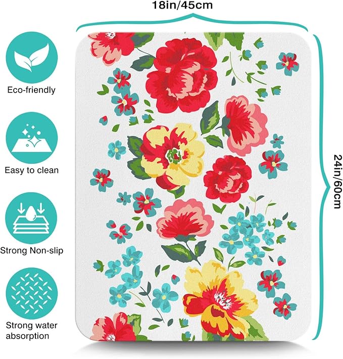 Coffee Bar Mat Accessories for Countertop Absorbent Hide Stain Rubber Backed Dish Drying Mats for Kitchen Counter Draining Pad Decor Gift(24x18in)