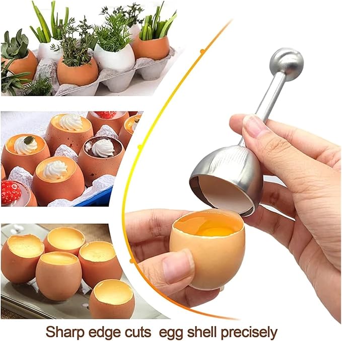 Stainless Steel Egg Topper, Eggshell Cutter Cracker Opener Remover, Multipurpose Egg Cup Kitchen Gadget(Egg opener)