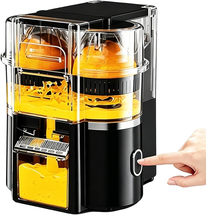 400ml Electric Juicer Machine, Dual Head Automatic Citrus Juicer, 8 Blade Pulp Groove, High Juice Yield, One Button Start, with 18000 RPM Powerful Motor, Food Grade, for Kitchen
