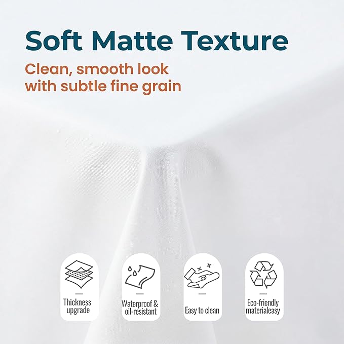 Plastic Table Cloth, 10 Packs Disposable Tablecloth 54 X 108 Inch White Plastic Tablecloth for Rectangle Tables Tougher PEVA Table Cover for Party Decorations Picnic Graduation Camping Birthday