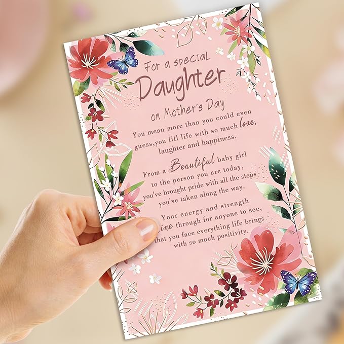 Happy Mothers Day Card Gifts for Daughter, Daughter Mother's Day Card, Mothers Day Gift to My Daughters from Mom