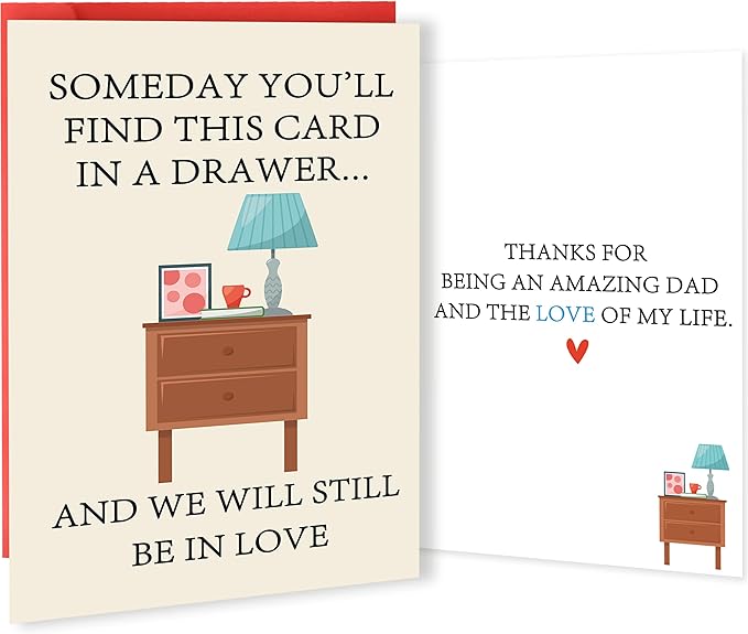 Romantic Fathers Day Card Gifts for Husband Boyfriend Fiance, Funny Father's Day Card from Wife Girlfriend Fiancee, Happy Fathers Day Decorations