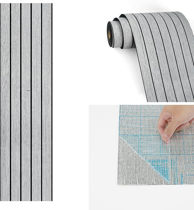 Wallercity White/Gray Self Adhesive Wood Slat Wall Paneling 3D Panels for Wall Decor Soundproof Peel and Stick Wooden Panels for Bedroom Kitchen 11.7''x197'' Vinyl Waterproof Faux Wood Fence Wallpaper