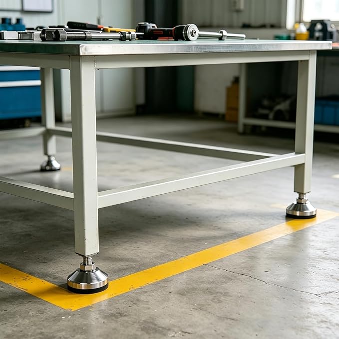 Heavy Duty Leveler Leg, Cabinet Leveling Feet,2.36" Dia. Base,M12 Thread,2000 Lb Capacity,Adjustable Workbench Legs,D60xM12x100,Black Carbon Steel PVC,4-Pack