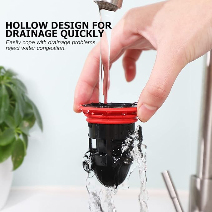 IMIKEYA Odor-Proof Shower Drain Plug, 2Pcs Shower Floor Drain Tub Hair Catcher Backflow Preventer Sewer Core Anti-Odor Plug for Kitchen Bathroom, Fits 1.5''-2'' ID Sewers, and Pipes