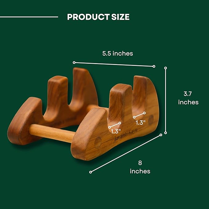 Chopping Board Stand – Teak Wood – Premium Handmade Holder Organizer for Boards, Drying Rack, Single or Dual Slot, Fits Thick Boards, Air-Dry Base (2 Slots (1.3 in Thickness))