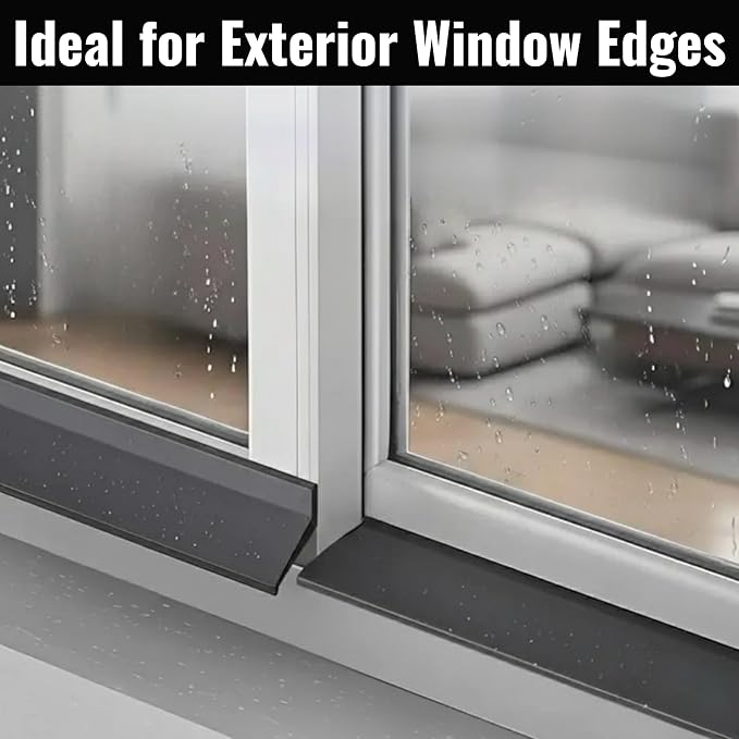 Waterproof Window Weather Bar-Self-Adhesive 135° Angle Seal for Rain Protection-Prevents Leakage for Sliding Doors and Windows (39 Inch (1))