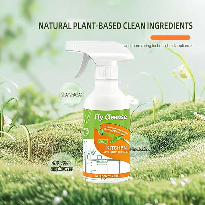 Spray, 2026 New Electrolyzed Ion Kitchen Cleaner Spray, Natural Enzyme Formula Liquid Cleaner for Kitchen Oven Stove Microwave, 300ml (3pcs)