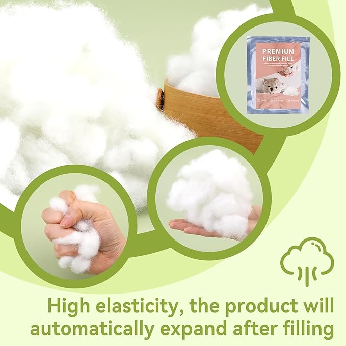 12.3oz Poly Filling Stuffing, (1.8oz-1.21 lb) Premium Polyester Fiberfill Fiber Fill Stuffing for Stuffed Animals, High Resilience Polyfill Stuffing for Crafts, Stuffing for Pillows (350g)