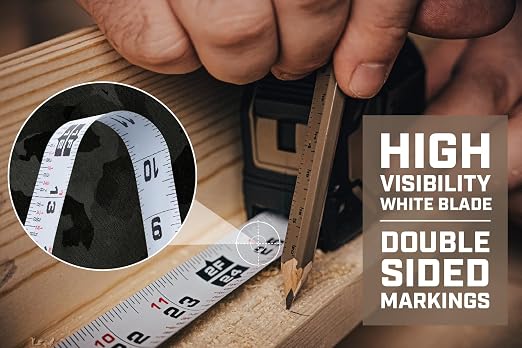 Spec Ops Tools Tape Measure for Measuring & Layout, 1 1/8" Double-Sided Blade and Military-Grade Composite Case, 25 Foot (2) (Retail)