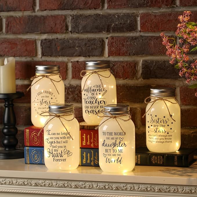 Maracco Friendship Gifts for Women - 30oz Large Mason Jar Night Lights for Friend, BFF, Coworker, Best Friends Birthday Gifts for Women, Valentines Day Gift Idea for Her