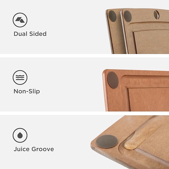 Epicurean All-In-One Cutting Board with Non-Slip Feet and Juice Groove - Non-toxic, Dishwasher Safe, Made in the USA, 14.5" x 11.25", Nutmeg