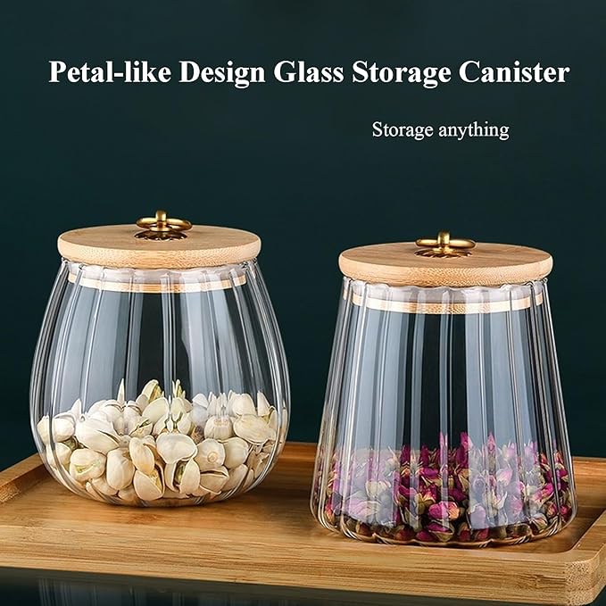 Viovian 50 FL OZ Large Glass Storage Jar with Lid Coffee Nuts Canister Vintage Clear Decorative Glass Jars for Food Coffee Beans Cookie Candy Flour