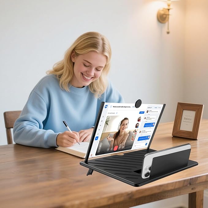 20" Screen Magnifier for Smartphone,3D HD Mobile Phone Magnifying Projector Screen Enlarger Expanders for Videos and Gaming–Foldable Phone Holder with Screen Amplifier,Gifts for Mom Dad &Family