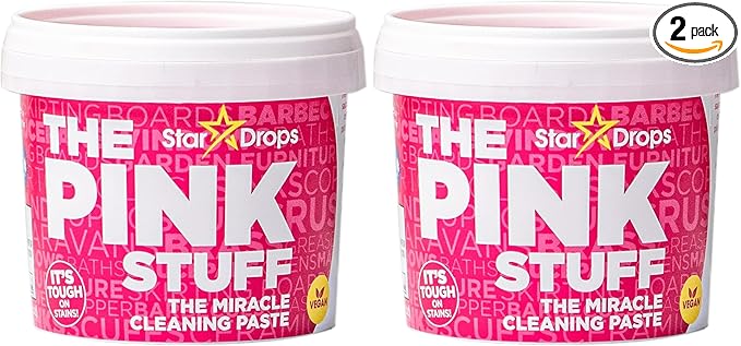 Stardrops The Pink Stuff Cleaning Paste 500g, Multi Purpose Cleaner for Kitchen, Bathroom, Tiles, Glass, Shower, Oven, Sink, Stainless Steel, Removes Grease, Grime & Stains (Pack of 2)