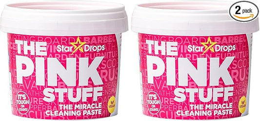 Stardrops The Pink Stuff Cleaning Paste 500g, Multi Purpose Cleaner for Kitchen, Bathroom, Tiles, Glass, Shower, Oven, Sink, Stainless Steel, Removes Grease, Grime & Stains (Pack of 2)