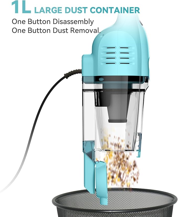 Vazone R6X Corded Stick Vacuum Cleaners for Home, 20Kpa Powerful Suction Stick Vacuum with 16Ft Cord, 2 in 1 Lightweight Handheld Vacuum Cleaner for Hardwood Floor Pet Hair