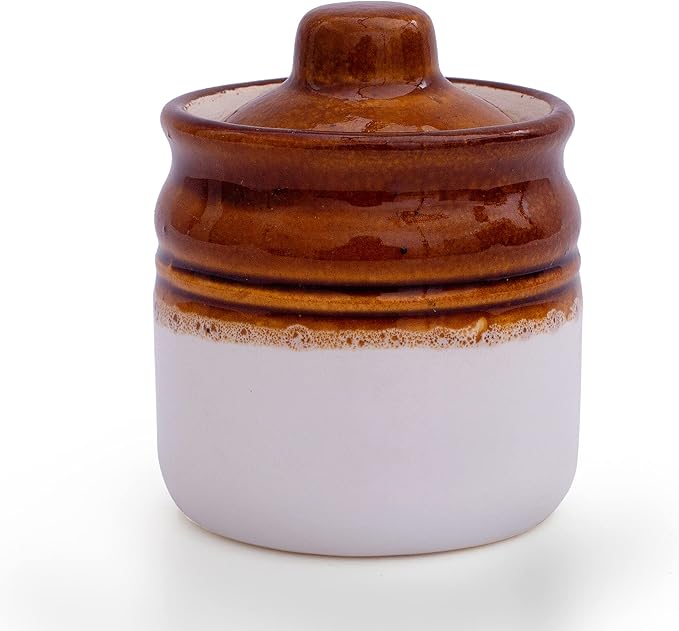 Decorative Ceramic Jar With Lid For Kitchen Pantry Countertop Home Dining Table Accessories Condiment Pickle Spice Coffee Tea Caddy Sugar Salt Herbs Food Storage Canister Holder Hand Painted