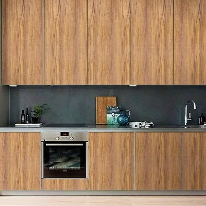 COSNIGHT Wood Grain Contact Paper Peel and Stick Wallpaper Self Adhesive Wall Paper for Countertop Drawer Shelf Liner Cabinet Easy to Clean 15.7In x 118In