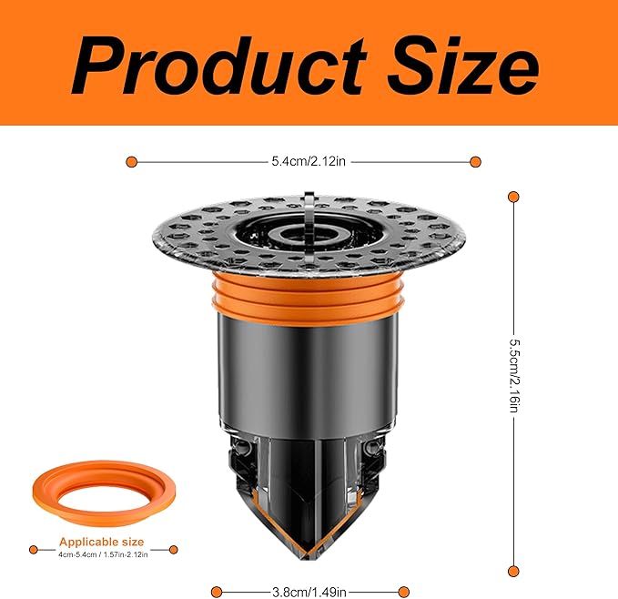 2PCS 3-in-1 Stainless Steel Shower Drain Plug Odor Proof Floor Drain Shower Drain Cover Anti-Odor Prevent Odor Dispersion in Bathrooms and Kitchens (Fit 1.5''-2.0'' Caliber)