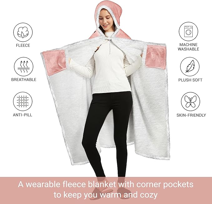 Vprintes Mama Pink Wearable Blanket Hoodie -Mothers Day Gifts for Wife Birthday Gifts for Mom from Daughter Son - Wife Birthday Gifts, Gifts for Wife from Husband