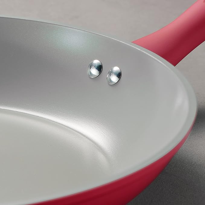 Tramontina Solara 10 & 12-Inch Ceramic Non Stick Frying Pan Set, Heavy-Gauge Aluminum Skillet with Nonstick Coating, Dishwasher and Oven Safe (Red, 2-Pack)