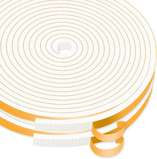 Weather Stripping,Weather Stripping Door Seal Stripping,High Density CR Foam,Door Seal Strip for Door Frame,Window Frame,Sliding Door (White,1/4 in x 1/8 in x 26Ft)