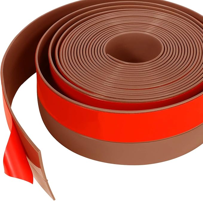 TORRAMI Wide Silicone Weather Stripping 3 inch Width 20 Feet Length, Draft Stopper Seal for Barn and Garage Door Under Bottom,Top, Sides, Brown