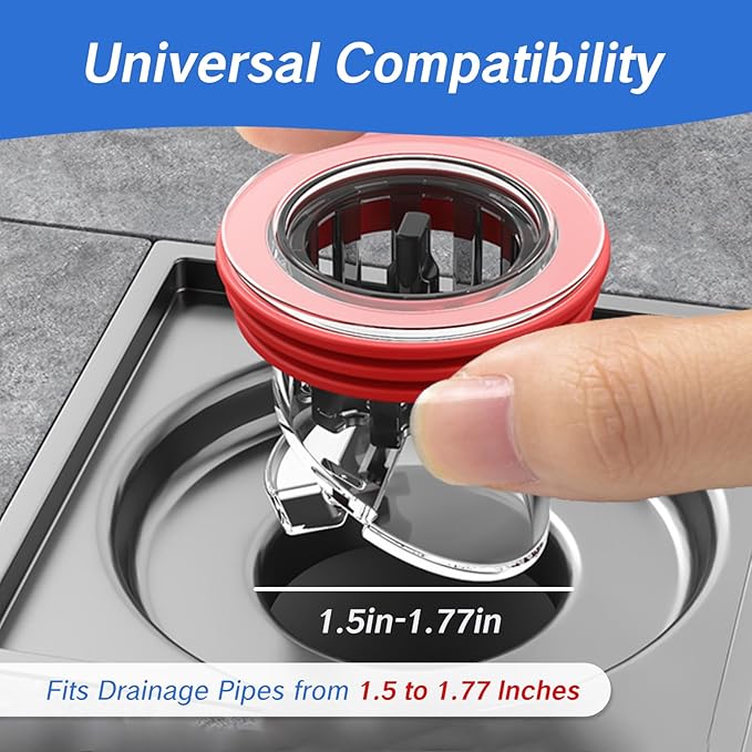NIIIYTYB 2PCS Drain Backflow Preventer Anti Odor Shower Valve Odor Proof Floor Drain Stopper for Bathrooms Kitchens Deodorizing Copper Sewer Core Plug Anti Olores Smell Stopper (1.3''-1.77'')