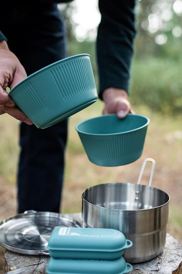 Stansport Stainless Steel Camping Cookware Set – Durable Nesting Mess Kit for Backpacking, Hiking & Outdoor Cooking – Compact Portable Pot & Pan with Carry Bag – Multiple Sizes for Family to Solo Use